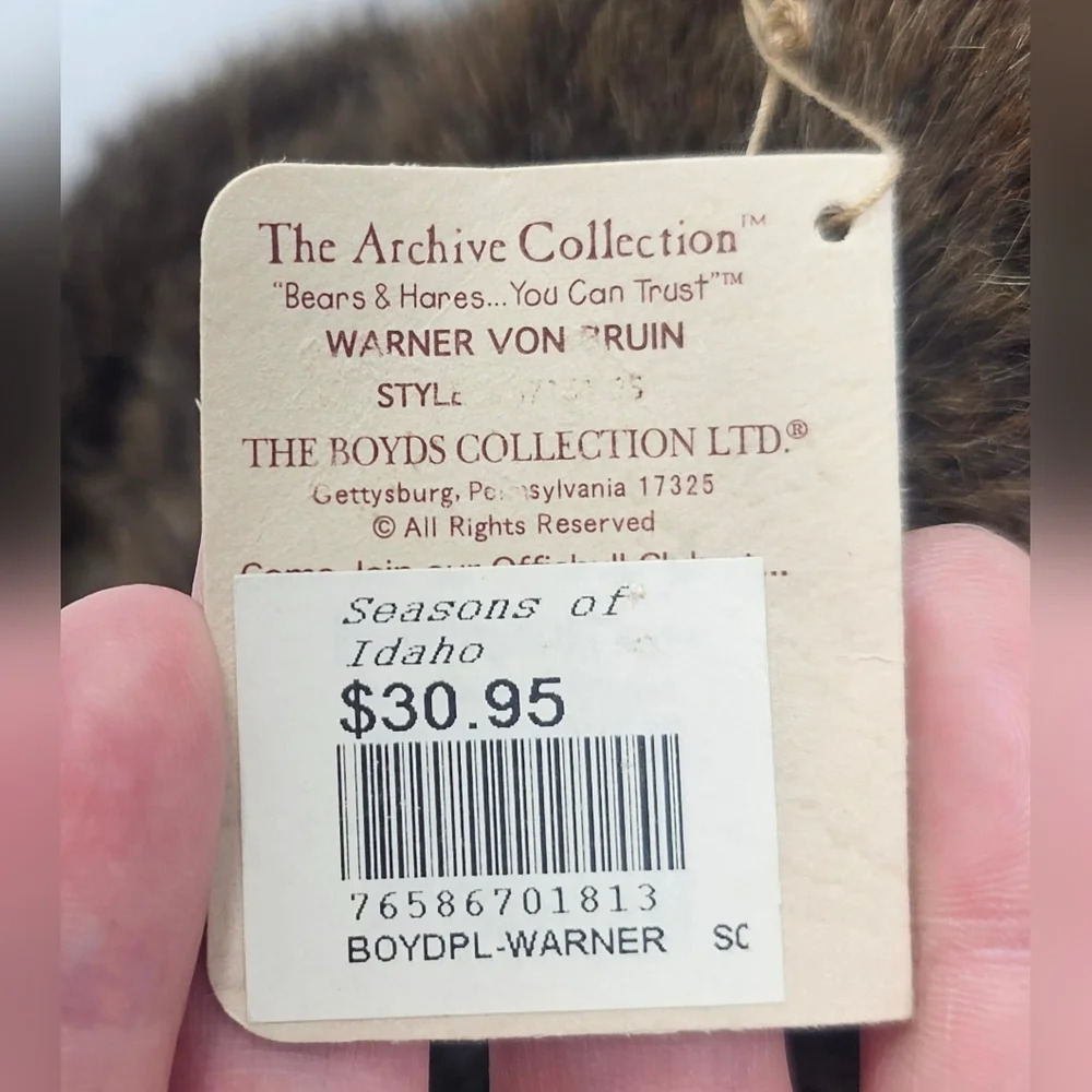 Vtg Boyds Bear Warner Von Bruin Jointed Plush 16" Teddy Bear Archive Collection - Picture 9 of 12